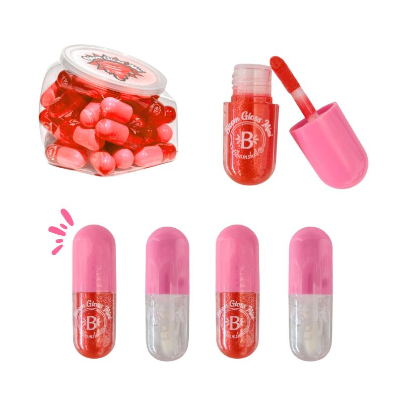 Mini Gloss Rojo Y Transparente REF 365