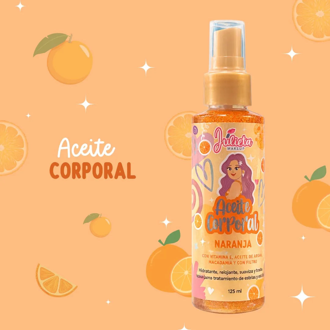 Aceite Corporal con destellos Julieta Naranja REF J - 7