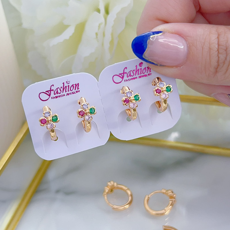 Candongas Flor Colores REF. 1314