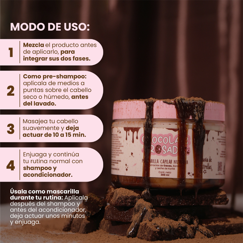 Mascarilla capilar chocolate rosado REF 439