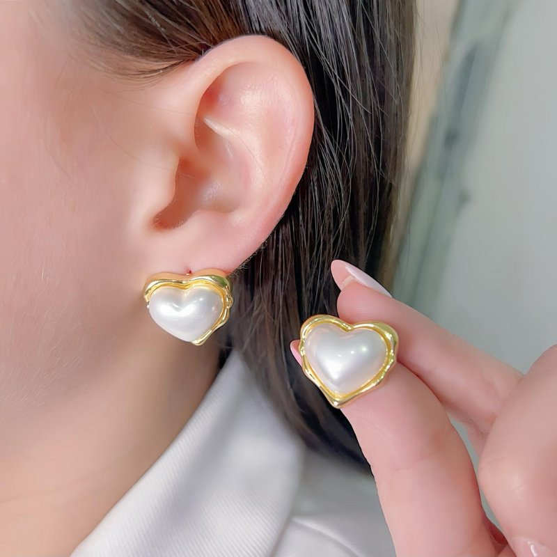 Arete corazon perla REF 1.030