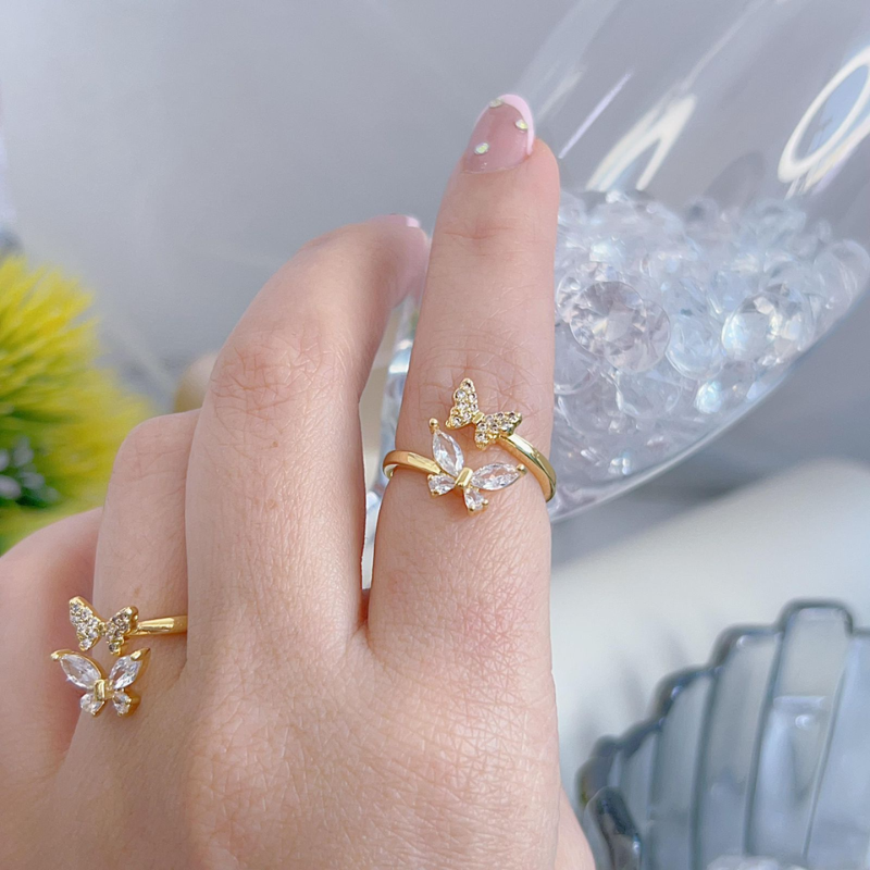 Anillo mariposas de cristal REF 1.298