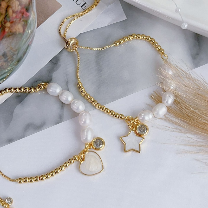 Pulsera estrella y corazon