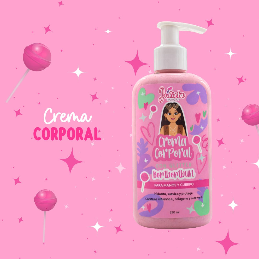 Crema Corporal hidratante con destellos Julieta Bombombun REF J – 6