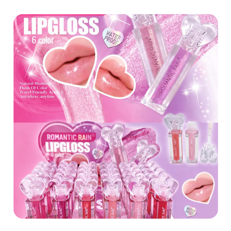 Lip Gloss Corazon Con Brillos REF 886