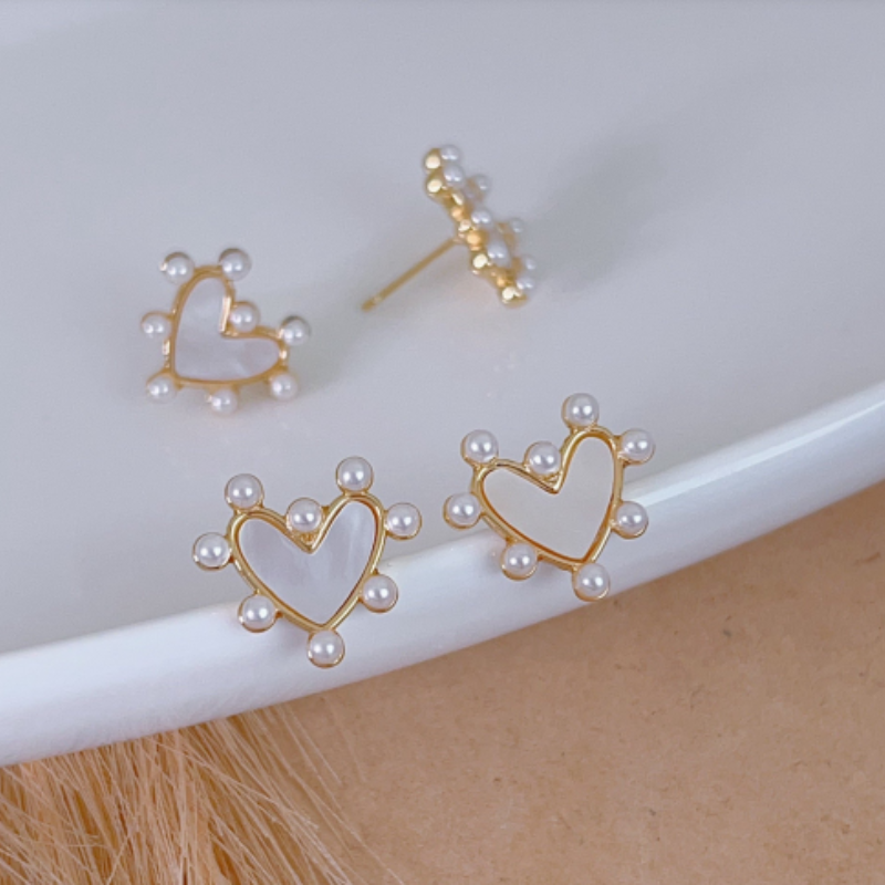 Topitos perlas corazon blanca REF 1.198