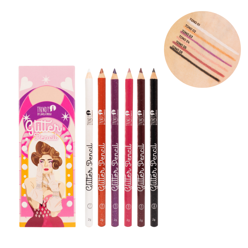 Kit X 6 Delineadores De Ojos Glitter Pencil REF 691