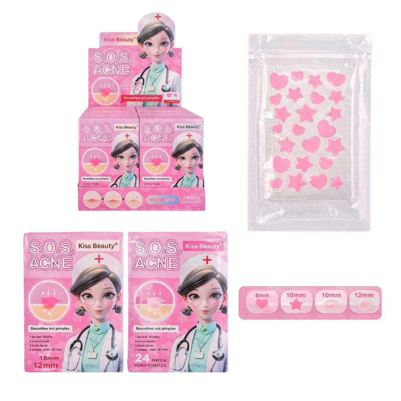 Parches antiacné de figuras rosadas REF. 900